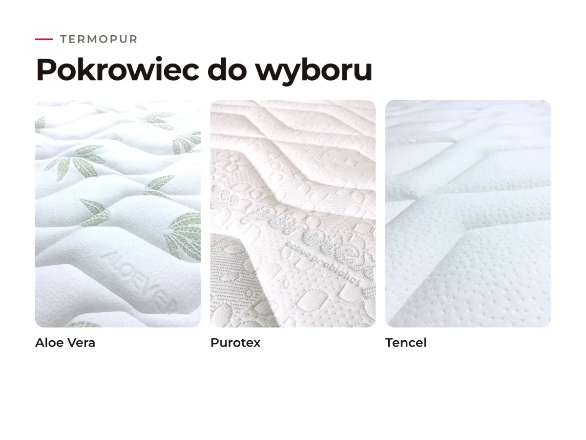 Materac Termopur: tkaniny pokrowca do wyboru