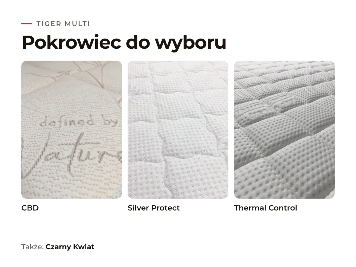 Materac Tiger Multi: tkaniny pokrowca do wyboru